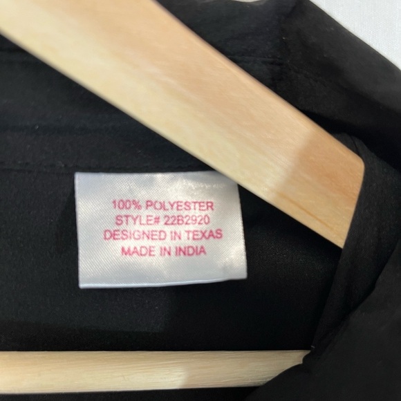 Panhandle Women's Western Button Down Shirt Black Retro Aztec Size Large - Picture 5 of 6